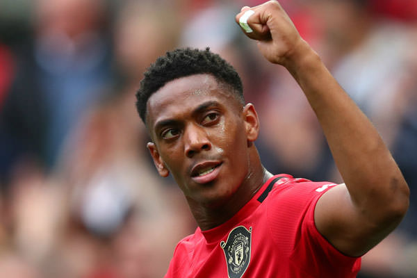 STARTER: Anthony Martial menjadi starter di lini depan Manchester United.