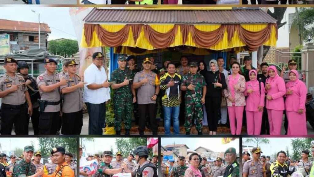BERSAMA: Kapolres Tanjungbalai AKBP Putu Yudha Prawira, diabadikan bersama saat mengecek Pos Pam Nataru.