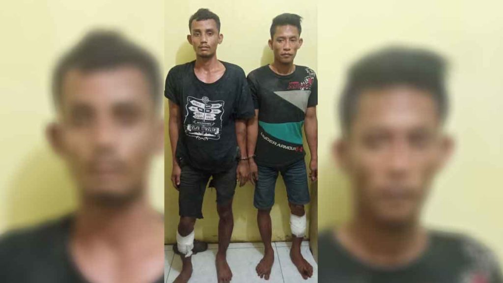 MELAWAN: Dua maling brangkas,  Muchlis dan Galih Prasetyo ditembak karena melawan petugas saat pegembangan.
idris/sumut pos