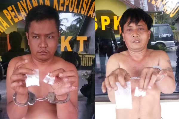 SABU: Budi alias Joko (49) dan Heri Sukamto alias Gepeng (38) ditangkap setelah gagal jual sabu ke calon pembeli.  tedi/ SUMUT POS