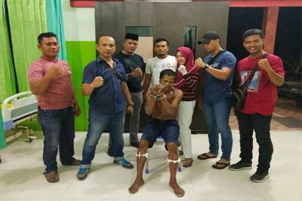 DITEMBAK: SH alias Jiweng ditembak Personel Polsek Indrapura. RUDY SITANGGANG/SUMUT POS