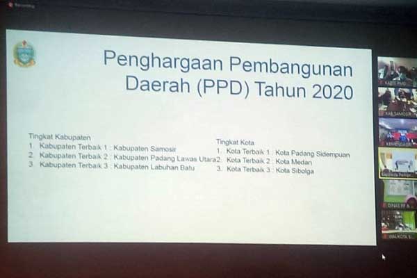 VidCon:Gubsu umumkan melalui Vidcom bahwa Pemkot Sibolga meraih Penghargaan Pembangunan Daerah (PPD).