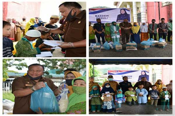 BANTUAN: IPS Sibolga saat memberikan bantuan kepada anak yatim di Gedung Nasional Sibolga, Sumut.