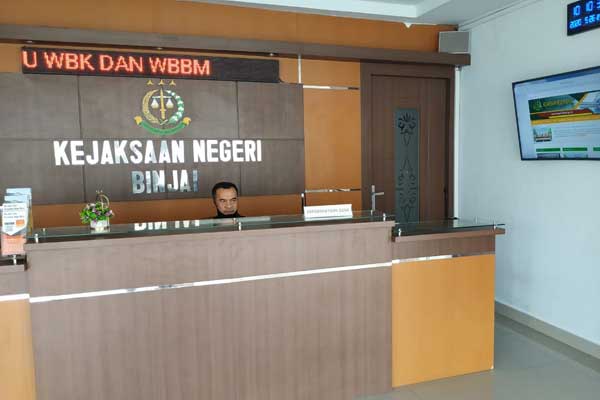 Lobby Kantor Kejari Binjai di Jalan T Amir Hamzah, Binjai Utara