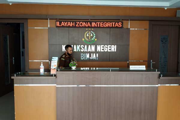 Lobby Kantor Kejari Binjai di Jalan T Amir Hamzah, Binjai Utara