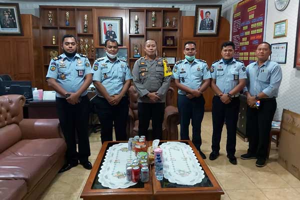 KPLP Binjai, Rinaldo Tarigan saat koordinasi dengan Kapolres Binjai di Mapolres