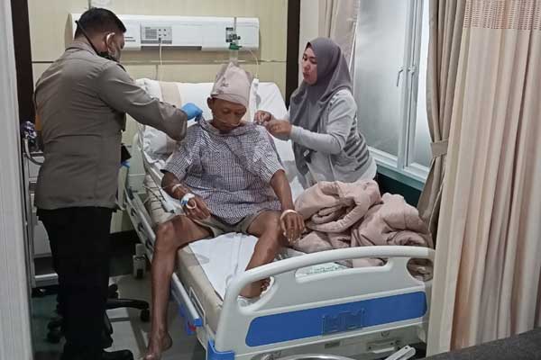 DIRAWAT: Aipda Daely menjalani perawatan di RS. Bhayangkara Medan.