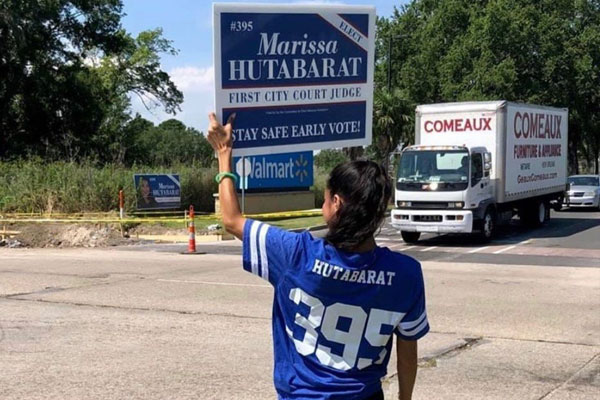 KAMPANYE: Marissa Hutabarat, seorang calon hakim di New Orleans, sebuah kota di Negara Bagian Louisiana, Amerika Serikat.Facebook marissaforjudge.