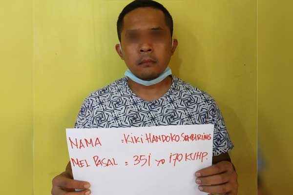 DIAMANKAN: Anggota DPRD Sumut, KHS yang diamankan karena terlibat pengeroyokan personel Polisi.