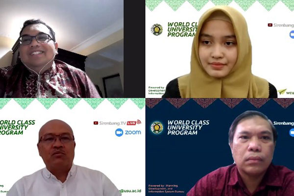 KULIAH UMUM: Tim World USU gelar kuliah umum secara online.