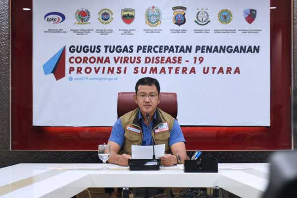 JUBIR: Jubir GTPP Covid-19 Sumut, Mayor Kes dr Whiko Irwan SpB menyampaikan data kasus di Sumut. Hingga Minggu (19/7), total kasus positif di Sumut 2.937 orang, sembuh 719 orang, dan meninggal 147 orang.