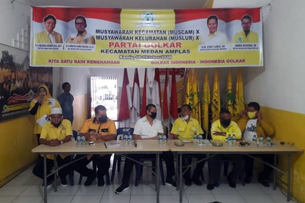 MUSYAWARAH: DPD II Partai Golkar Medan menggelar Musyawarah Kecamatan X dan Musyawarah Kelurahan X se-Kecamatan Medan Amplas.prans/sumu tpos.