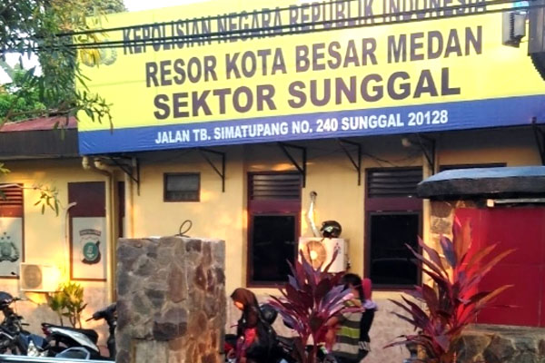 POLSEK MEDAN SUNGAL: Markas Polsek Medan Sunggal di Jalan TB Simatupang Medan Sunggal.