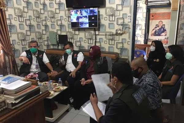 KUNJUNGAN KERJA: Kepala BPBD Binjai menerima rombongan BNPB saat melakukan kunjungan kerja.