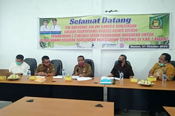 ARAHAN: Tim Bapenas RI memberikan arahan di Bappeda Kabupaten Langkat.