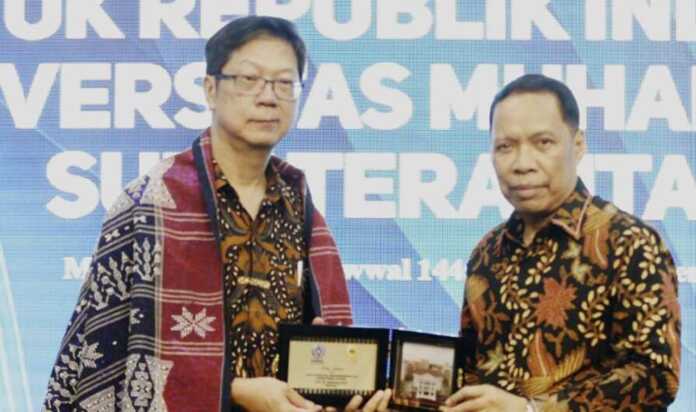THAILAD: Dubes Thailand untuk Indonesia Prapan Disyatat bersama Rektor UMSU Prof Dr Agussani MAP.ISTIMEWA.