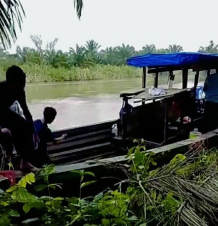 LOKASI: Sungai Berumun, lokasi tempat Budiono mancing hingga tiga hari belum pulang. KHAIRUDDIN/SUMUT POS