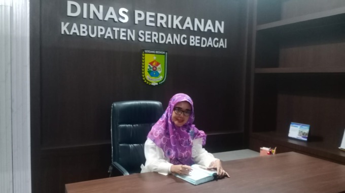 Kadis Perikanan Sergai DR.Klaudia Evinta Siregar, SKM . ( FADLY/SUMUT POS)