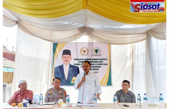 SOSIALISASI: Maruli Siahaan saat sosialisasi UU tentang Perlindungan Saksi dan Korban di Medan Labuhan, Senin (9/6)