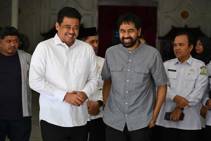 TEMUI: Gubernur Sumut Bobby Nasution menemui Gubernur Aceh Muzakir Manaf terkait status empat pulau di Banda Aceh, Rabu (4/6/2025). FOTO: ISTIMEWA/SUMUT POS