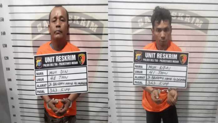 DITANGKAP: Dua pelaku pencurian spesialis bongkar ruko yang ditangkap polisi. (Ist)