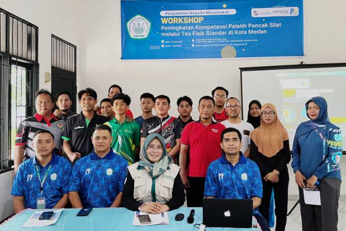 PENGABDIAN MASYARAKAT: Pengabdian kepada masyarakat STOK Bina Guna bertajuk: Workshop Peningkatan Kompetensi Pelatih Pencak Silat melalui Tes Fisik Standar. (ISTIMEWA/SUMUT POS)