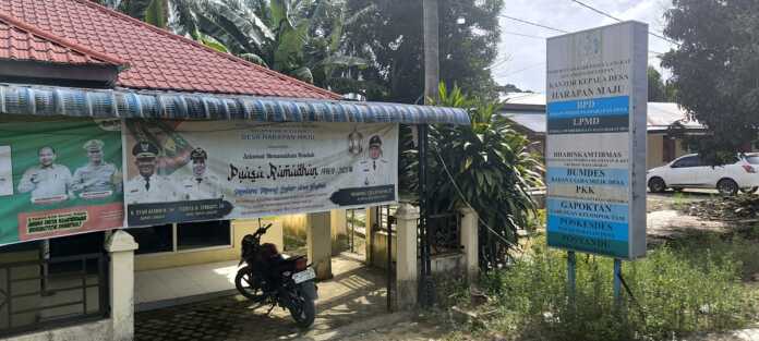 Teddy Akbari/Sumut Pos TAK ADA KADES DEFINITIF: Kantor Desa Harapan Maju di Kecamatan Seilepan, Kabupaten Langkat, tidak memiliki kades definitif selama tujuh tahun.