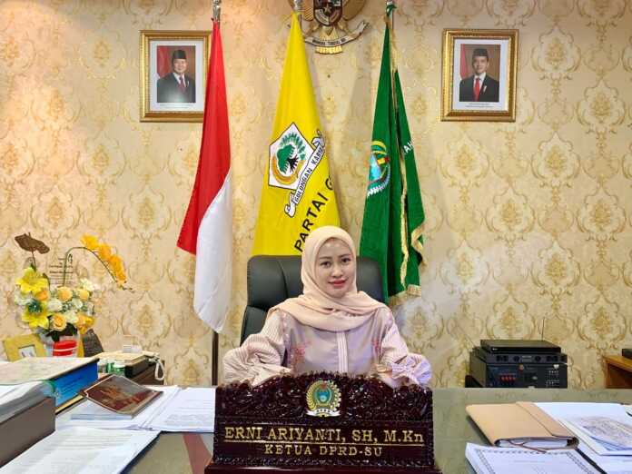 Ketua DPRD Sumatera Utara (Sumut), Erni Ariyanti Sitorus.