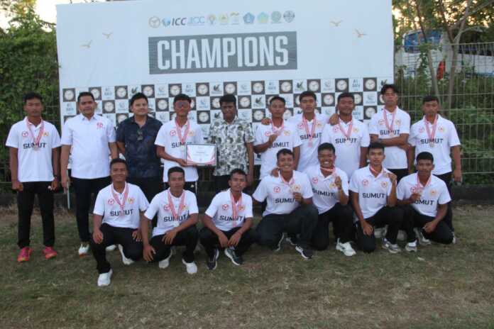 Tim putra cricket Sumut usai meraih prestasi di Kejurnas Bali. (Dok Pribadi)