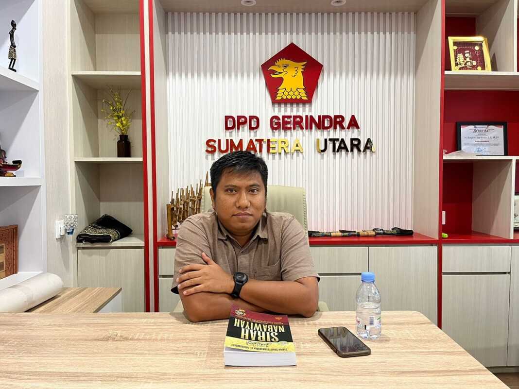 KETERANGAN: Anggota Banggar DPRD Binjai dari Fraksi Gerindra, Ronggur Simorangkir, saat menyampaikan keterangan.(Istimewa)