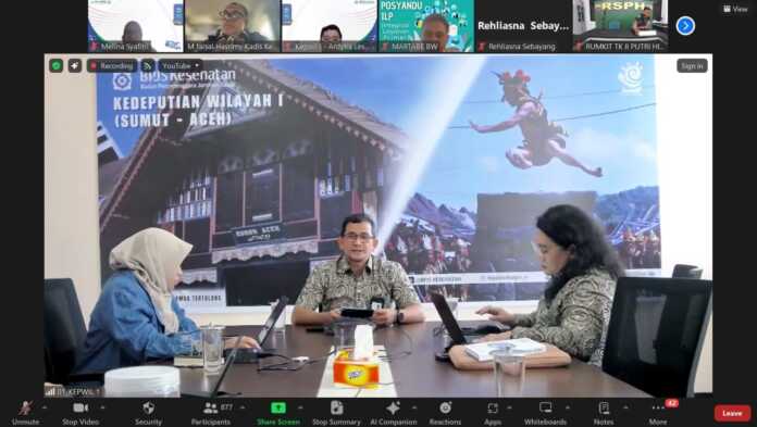 SOSIALISASI: Sosialisasi Program UHC Prioritasini digelar secara daring oleh Dinas Kesehatan Provinsi Sumatera Utara bekerja sama dengan BPJS Kesehatan Kedeputian Wilayah I, pada Rabu (24/9/2025).