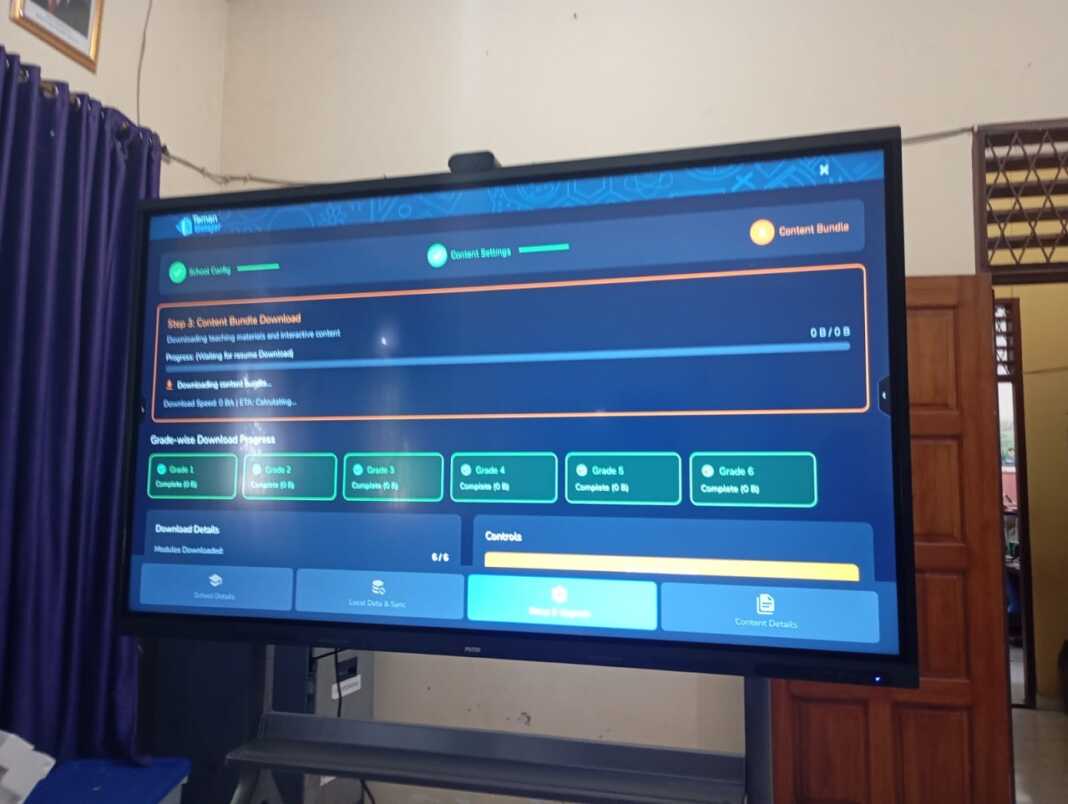 BANTUAN TV: Ratusan sekolah di Kabupaten Deliserdang menerima bantuan berupa Smart TV seharga Rp26 juta perunit, dari Kementerian Pendidikan Dasar dan Menengah (Kemendikdasmen).