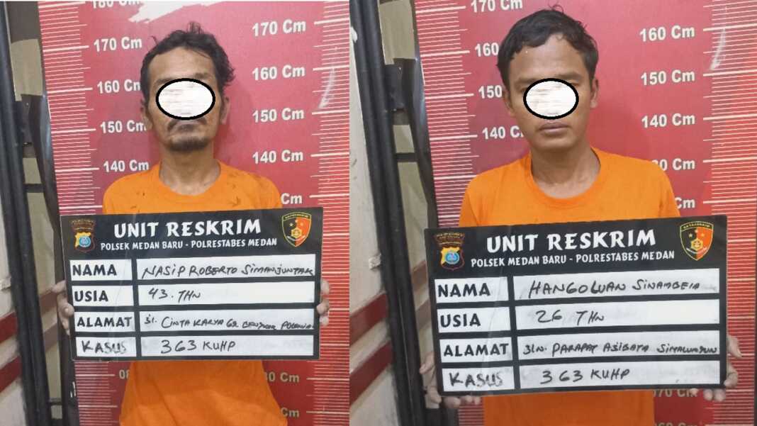 Dua rayap besi yang ditangkap Polsek Medan Baru. (Ist)
