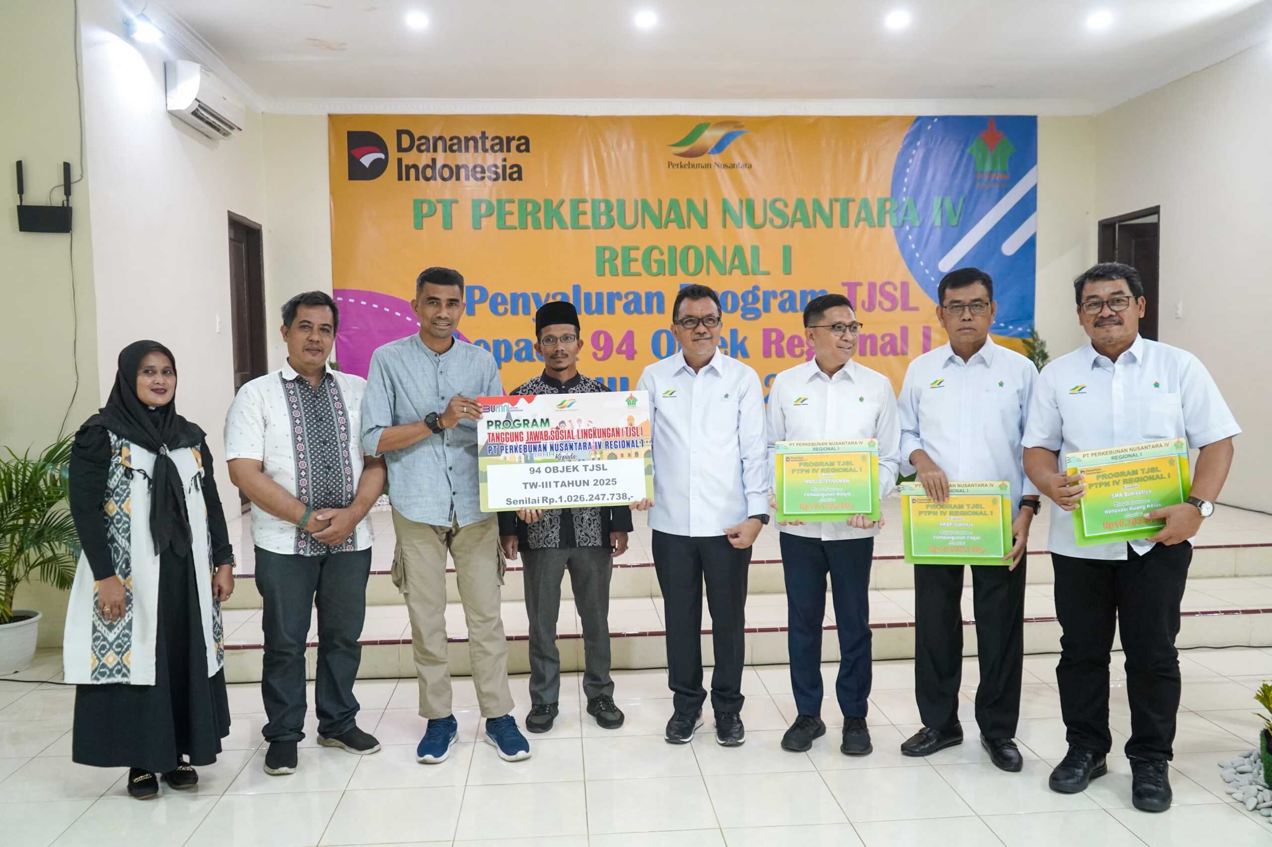 PTPN IV Regional I Tegaskan Komitmen Sosial: Rp1 Miliar Dana TJSL Triwulan III 2025, Dorong Kualitas Hidup Masyarakat Medan