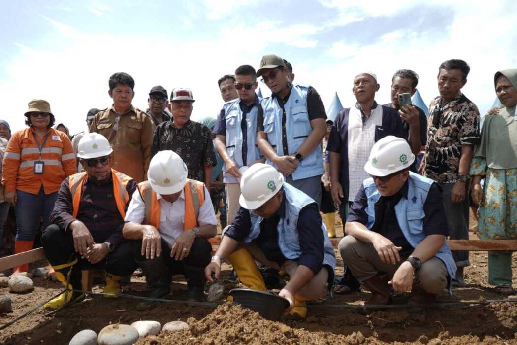 GROUNDBREAKING: Groundbreaking pembangunan hunian tetap (hutap) bagi warga korban banjir bandang di Tapsel.