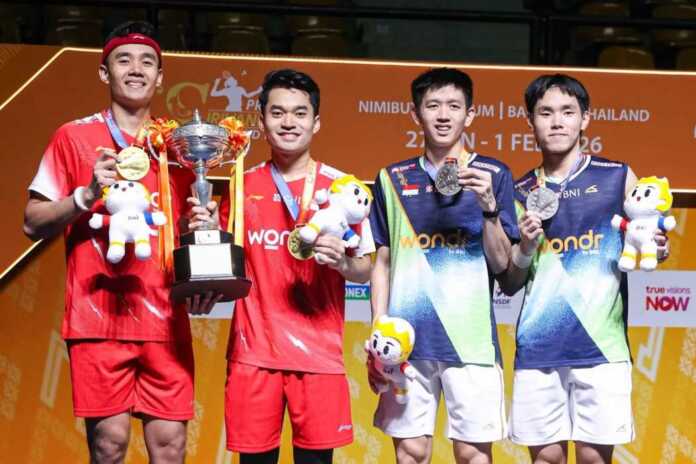 4 GELAR: Indonesia mendapatkan 4 gelar dari Thailand Masters 2026, dengan dua di antaranya berasal dari All Indonesian Finals. (Dok: PBSI)