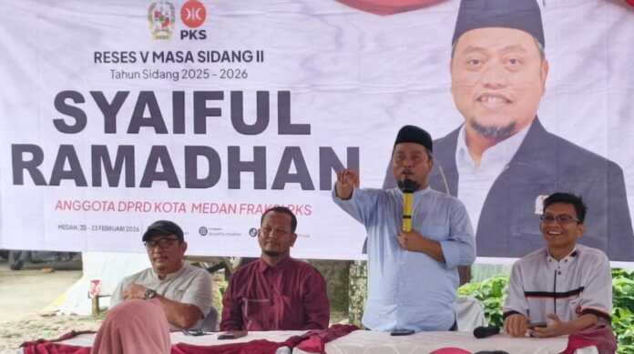 RESES: Syaiful Ramadhan saat Reses V Masa Sidang II Tahun 2025–2026.