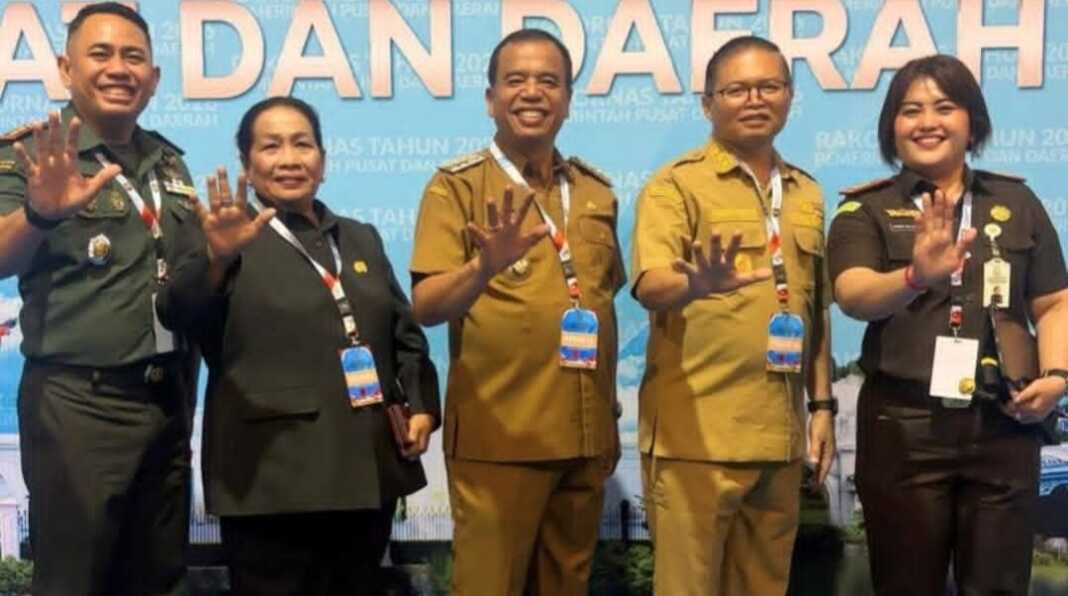 RAKORNAS: Bupati Karo Antonius Ginting bersama unsur Forum Koordinasi Pimpinan Daerah (Forkopimda) Kabupaten Karo menghadiri Rapat Koordinasi Nasional (Rakornas) Pemerintah Pusat dan Daerah Tahun 2026