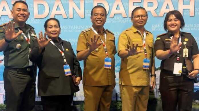 RAKORNAS: Bupati Karo Antonius Ginting bersama unsur Forum Koordinasi Pimpinan Daerah (Forkopimda) Kabupaten Karo menghadiri Rapat Koordinasi Nasional (Rakornas) Pemerintah Pusat dan Daerah Tahun 2026