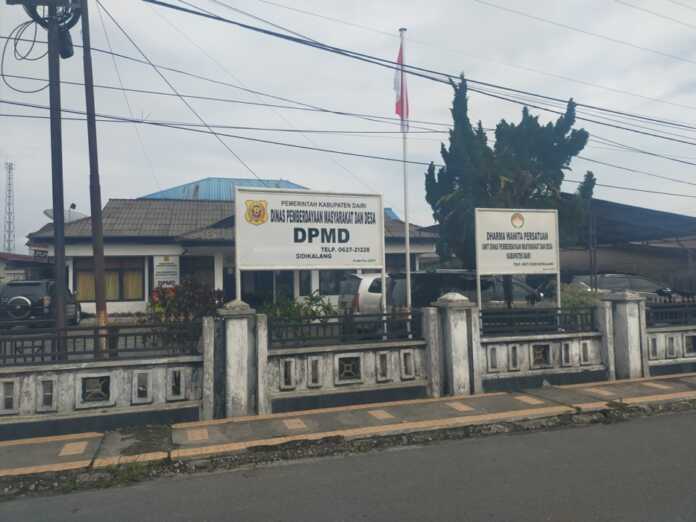 Kantor Dispemdes Dairi.(RUDY SITANGGANG/SUMUT POS)