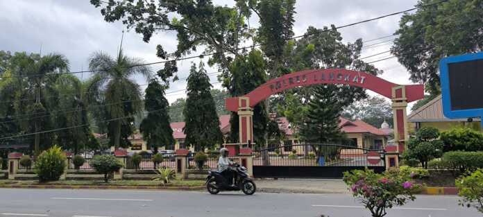 Korban Jadi Tersangka Markas Komando Polres Langkat di Jalan Proklamasi, Stabat. (Teddy Akbari/Sumut Pos)
