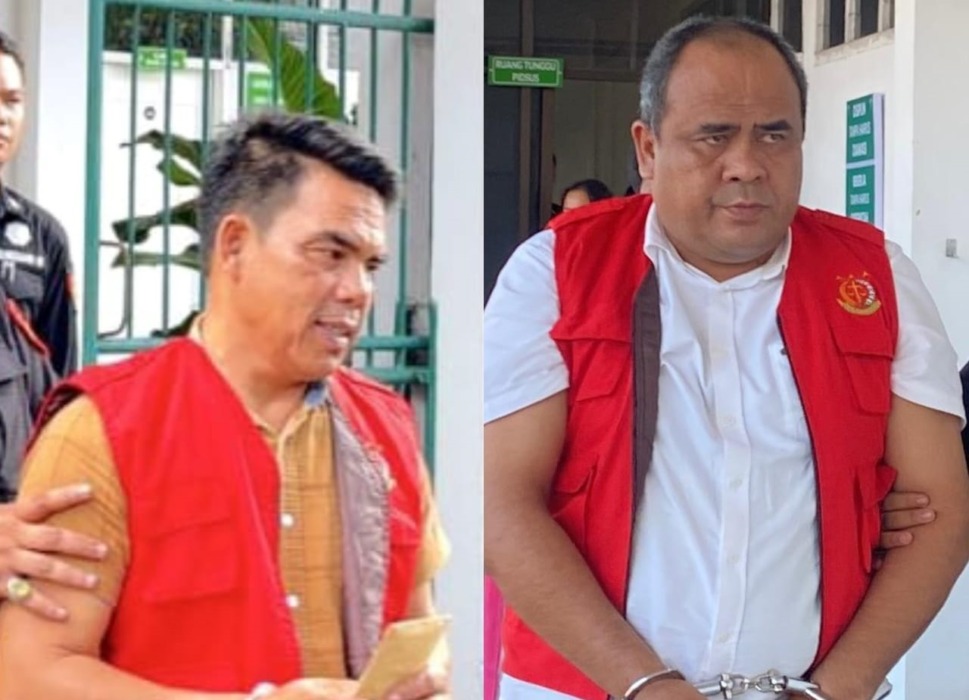 TERSANGKA: Kolase foto Ralasen Ginting dan Joko Waskitono, tersangka korupsi yang pernah urus dana insentif fiskal ke Jakarta. (Istimewa/Sumut Pos)