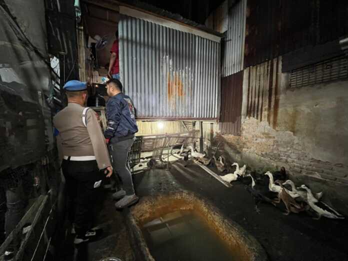 KANDANG TERNAK: Polisi menemukan kandang ternak dijadikan lapak sabu saat melakukan penggerebekan di Medan Denai. (Dok. Polrestabes