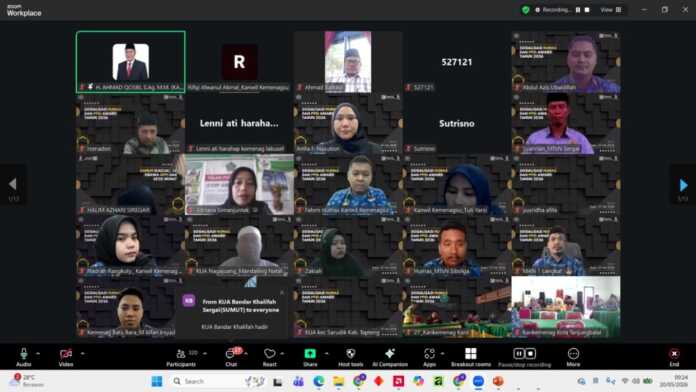 ZOOM: Sosialisasi Humas dan PPID Award Tahun 2026 yang digelar secara virtual melalui Zoom Meeting, Rabu (20/5/2026).