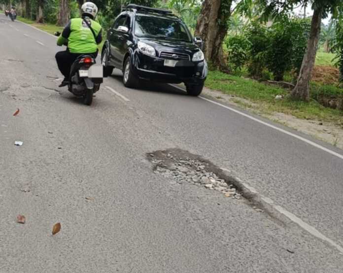 PERBAIKAN JALAN: Warga Kelurahan Kemenangantani, Kecamatan Medan Tuntungan berharap Pemko Medan memperbaiki Jalan Bunga Ncole Raya dan Jalan Seroja Raya.