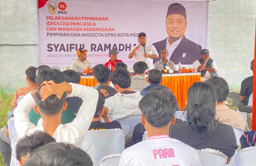 PEMBINAAN: Syaiful Ramadhan saat Penyelenggaraan Pembinaan Ideologi Pancasila dan Wawasan Kebangsaan, Minggu (21/06/2026).