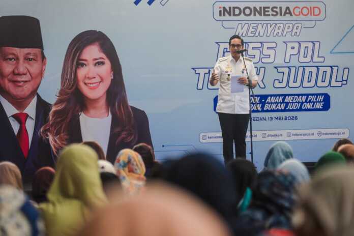Wali Kota Medan Rico Tri Putra Bayu Wass saat acara edukasi publik yang diselenggarakan Komdigi. Wali Kota Medan Rico Tri Putra Bayu Wass saat acara edukasi publik yang diselenggarakan Komdigi.