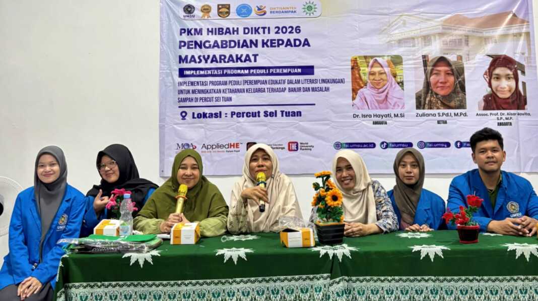 PEDULI: Program perempuan edukatif dalam literasi lingkungan UMSU bersama Pimpinan Cabang Aisyiyah Percutseituan. (Istimewa/Sumut Pos)