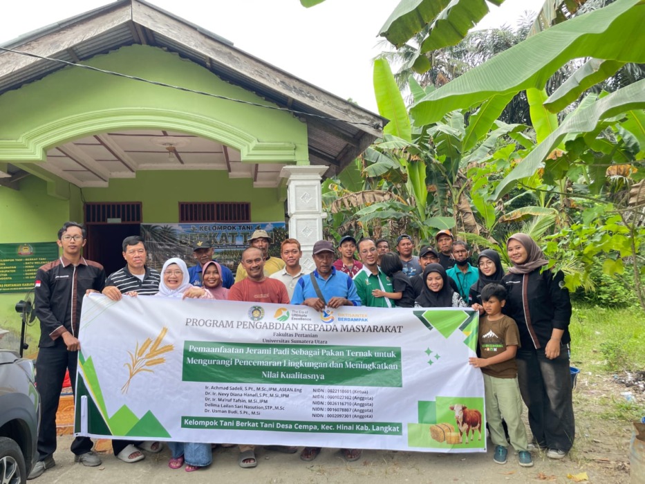 Dosen Peternakan USU Sulap Limbah Jerami Jadi Pakan Fermentasi di Langkat