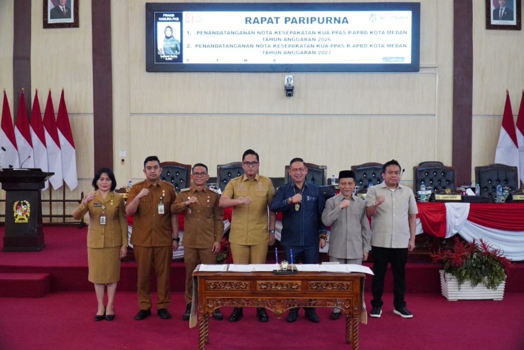 Wali Kota Medan dalam paripurna penandatanganan KUA-PPAS P.APBD TA 2027.